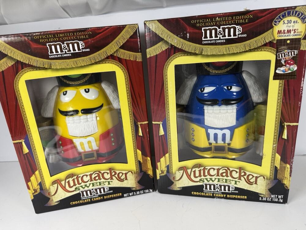 VTG M&M’s Nutcracker Sweet Candy Disp. Blue/Yellow Limited Edition Holiday
